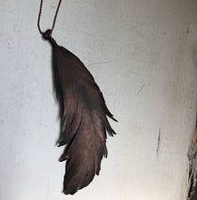Load image into Gallery viewer, Electroformed Large Wild Feather Necklace (Icarus Soaring)