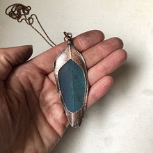 Load image into Gallery viewer, Electroformed Macaw Feather Necklace #4 - Ready to Ship