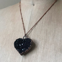 Load image into Gallery viewer, Dark Amethyst Druzy Heart Necklace #6 - Ready to Ship