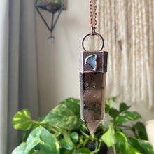 Load image into Gallery viewer, Large Polished Smoky Quartz Point & Raw Opal Necklace - Ready to Ship
