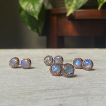 Load image into Gallery viewer, Rainbow Moonstone Stud Earrings - Ready to Ship
