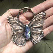 Load image into Gallery viewer, Electroformed Butterfly & Purple Labradorite Necklace - Spring Equinox Collection