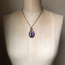 Load image into Gallery viewer, Medium Labradorite Teardrop Necklace (Pinkish Purple)- Ready to Ship