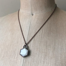 Load image into Gallery viewer, White Moonstone Hexagon Necklace #3 - Ready to Ship