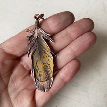 Load image into Gallery viewer, Electroformed Yellow Macaw Feather Necklace #2 - Ready to Ship