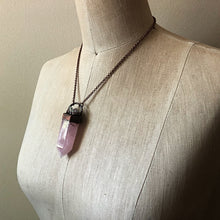 Load image into Gallery viewer, Rose Quartz Point with Angel Aura Cluster Short Necklace - Ready to Ship (Flower Moon Collection)