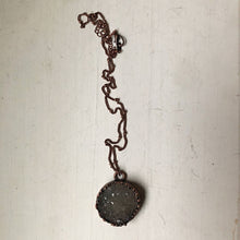 Load image into Gallery viewer, Gray Druzy New Moon Necklace #1 - Ready to Ship