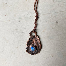 Load image into Gallery viewer, Electroformed Butterfly Wing & Rainbow Moonstone Necklace #3 - Ready to Ship