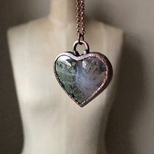Load image into Gallery viewer, Moss Agate Heart Necklace #1 - Ready to Ship