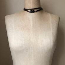 Load image into Gallery viewer, Moss Agate and Leather Wrap Bracelet/Choker #1 - Ready to Ship