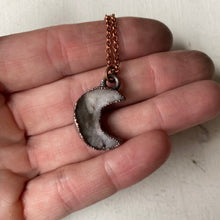 Load image into Gallery viewer, Desert Druzy Crescent Moon Necklace #1 - Ready to Ship