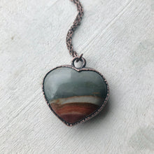 Load image into Gallery viewer, Polychrome Jasper Heart Necklace #1