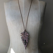 Load image into Gallery viewer, Electroformed Fern with Raw Green Kyanite Necklace #2