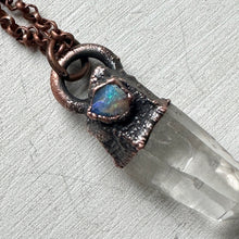 Load image into Gallery viewer, Clear Quartz Point & Raw Opal Necklace #1 - Ready to Ship