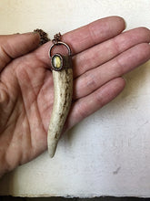 Load image into Gallery viewer, Labradorite & Naturally Shed Deer Antler Tip Necklace #2 - Ready to Ship