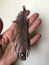 Load image into Gallery viewer, Electroformed Feather and Labradorite Necklace #2 - Ready to Ship