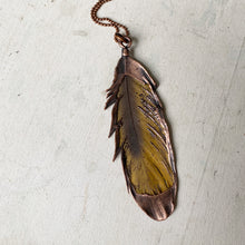 Load image into Gallery viewer, Electroformed Yellow Macaw Feather Necklace #3 - Ready to Ship
