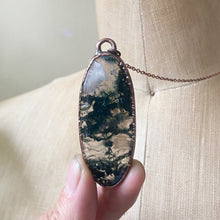 Load image into Gallery viewer, Moss Agate Oval Necklace #2- Ready to Ship