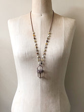 Load image into Gallery viewer, Polished Natural Citrine Point & Flower Jade Necklace (Icarus Soaring)