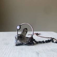 Load image into Gallery viewer, Smoky Quartz Cluster & Rainbow Moonstone Necklace #4 - Ready to Ship