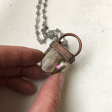 Load image into Gallery viewer, Polished Natural Citrine Point Necklace on Sterling Silver & Labradorite Rosary Chain - Ready to Ship (5/17 Update)