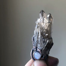 Load image into Gallery viewer, Smoky Quartz Cluster & Rainbow Moonstone Necklace #1 - Ready to Ship