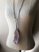 Load image into Gallery viewer, Electroformed Wild Feather & Amazonite Necklace (Large) - (5/17 Update)