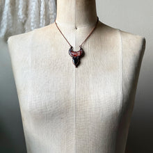 Load image into Gallery viewer, Hematoid Quartz Crescent Moon with Silver Sheen Obsidian Necklace - Ready to Ship