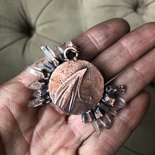 Load image into Gallery viewer, Gray Druzy New Moon Necklace #2 - Ready to Ship