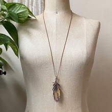 Load image into Gallery viewer, Electroformed Yellow Macaw Feather Necklace #2 - Ready to Ship