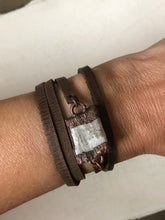 Load image into Gallery viewer, Selenite and Leather Wrap Bracelet/Choker (Satya Collection)