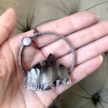 Load image into Gallery viewer, Smoky Quartz Cluster & Rainbow Moonstone Necklace #5 - Ready to Ship