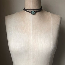 Load image into Gallery viewer, Raw Emerald and Leather Wrap Bracelet/Choker - Made to Order