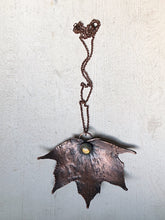 Load image into Gallery viewer, Electroformed Maple Leaf with Labradorite Necklace (Large) #2 - Ready to Ship