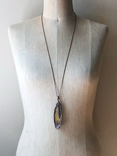 Load image into Gallery viewer, Electroformed Yellow Macaw Feather Necklace - Ready to Ship (5/17 Update)