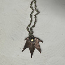 Load image into Gallery viewer, Electroformed Maple Leaf with Labradorite Necklace (Small) - Ready to Ship