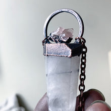 Load image into Gallery viewer, Tourmilinated Quartz Point & Pink Amethyst Necklace #1