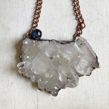 Load image into Gallery viewer, Clear Quartz Cluster &amp; Blue Kyanite Statement Necklace
