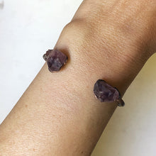 Load image into Gallery viewer, Raw Amethyst Chakra Cuff Bracelet - Made to Order
