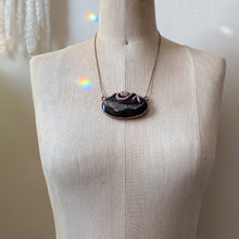 Load image into Gallery viewer, Black Onyx Druzy, Rainbow Moonstone &amp; Sculpted Snake Lilith Necklace - Ready to Ship
