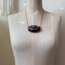 Load image into Gallery viewer, Black Onyx Druzy, Rainbow Moonstone & Sculpted Snake Lilith Necklace - Ready to Ship