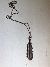 Load image into Gallery viewer, Electroformed Small Wild Feather Necklace (Icarus Soaring)