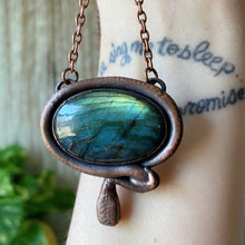 Load image into Gallery viewer, Labradorite with Sculpted Snake Necklace - Ready to Ship