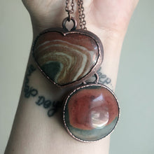 Load image into Gallery viewer, Polychrome Jasper Moon Necklace #15