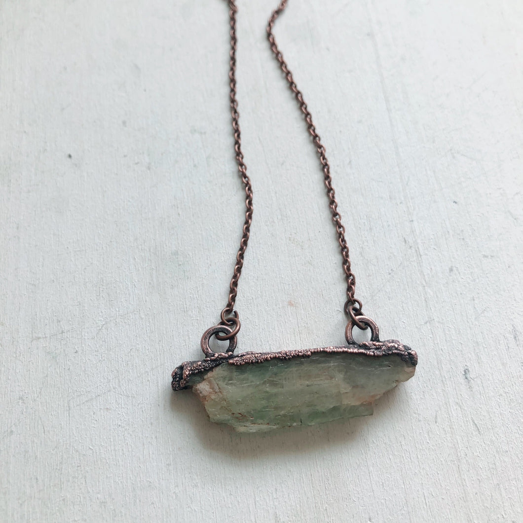 Raw Green Kyanite Necklace #4 - Ready to Ship