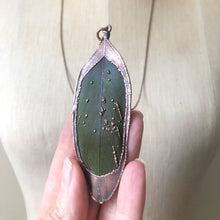 Load image into Gallery viewer, Electroformed Green Macaw Feather Necklace #3- Ready to Ship