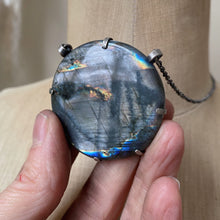 Load image into Gallery viewer, Labradorite New Moon Necklace #2 - Sterling Silver