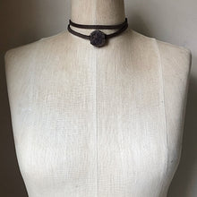 Load image into Gallery viewer, Raw Ruby and Leather Wrap Bracelet/Choker - Made to Order