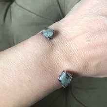 Load image into Gallery viewer, Raw Emerald Chakra Cuff Bracelet - Ready to Ship