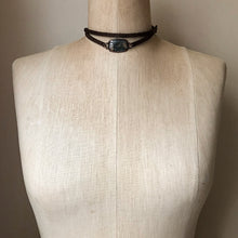 Load image into Gallery viewer, Moss Agate and Leather Wrap Bracelet/Choker #2 - Ready to Ship